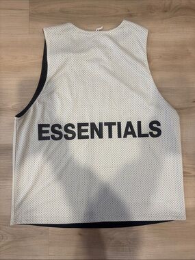 Fear of God ESSENTIALS Black and cream Men’s Small  Mesh Tank top